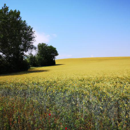 Ruhe - Feld- und Wiesenlandschaft am Waldrand im Sommer.